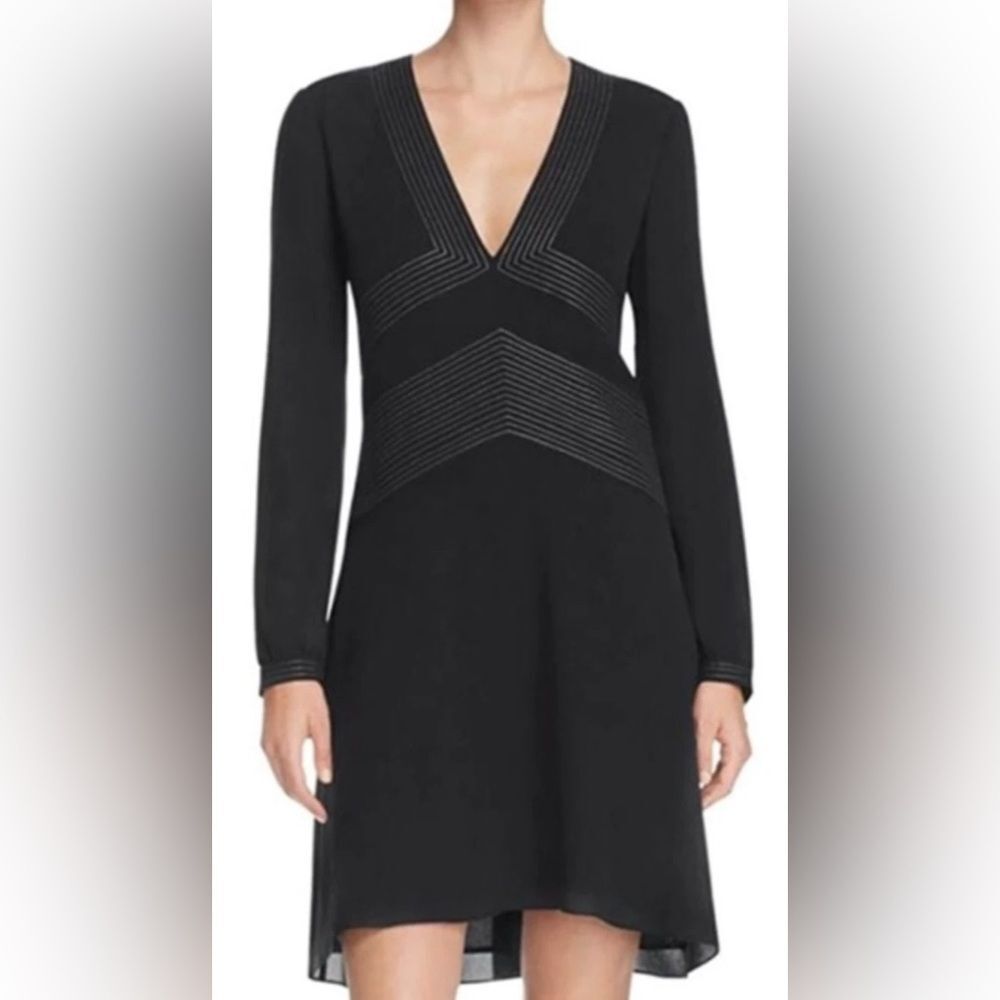 NWT Tory Burch Varenne Tunic Dress Black 100% Silk Size 6 | $450‎ Retail